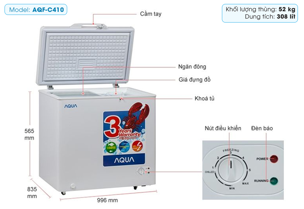 Tủ đông Aqua AQF-C410