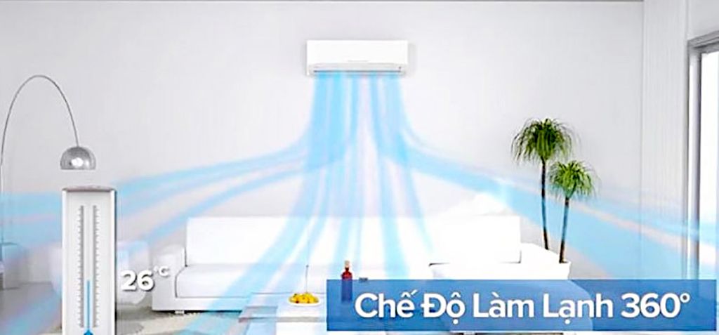 Làm lạnh đều khắp phòng với chế độ đảo gió 3D AUTO